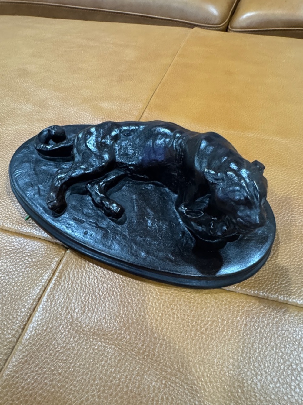Barye Style Lion Sculpture Louvre Museum Reproduction 9” x 6” Bronze Finish